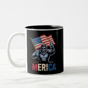 Caneca De Café Em Dois Tons Pé Grande América Rocha Bandeira Americana Patriót