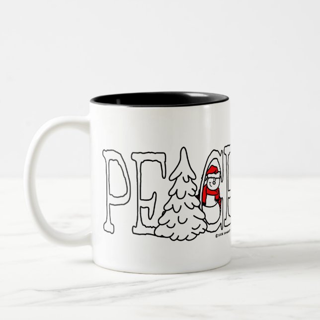Caneca De Café Em Dois Tons Peace Caffee Mug (Esquerda)