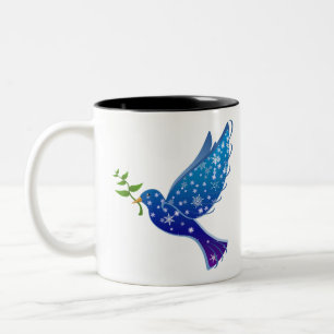 Caneca De Café Em Dois Tons Peace Dove Bird Símbolo Love Freedom Pigeon