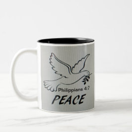 Caneca De Café Em Dois Tons Peace Dove Mug with Scripture