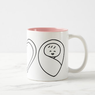 Caneca De Café Em Dois Tons Peace Love Babies