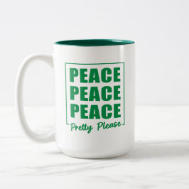 Caneca De Café Em Dois Tons Peace Peace Peace Pretty Please