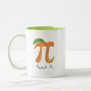 Caneca De Café Em Dois Tons Peach Pi Cute Math Pi Day Coffee Mug