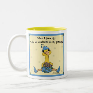 Caneca De Café Em Dois Tons Peachick Handsome como o vovô