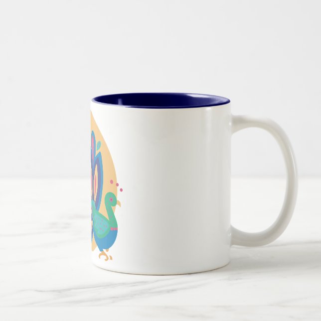 Caneca De Café Em Dois Tons Peacock Um bonito (Direita)