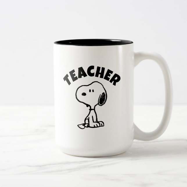 Caneca De Café Em Dois Tons Peanuts | Snoopy Turns Teacher (Direita)