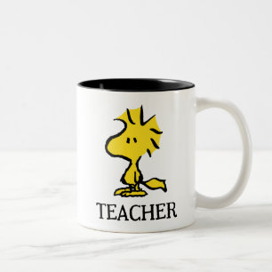 Caneca De Café Em Dois Tons Peanuts   Woodstock Teacher