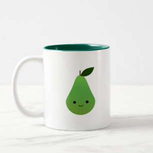 Caneca De Café Em Dois Tons Pear Cute Kawaii