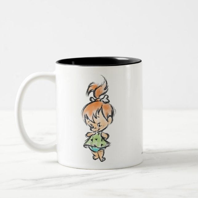 Caneca De Café Em Dois Tons PEBBLES™ - desenho desenhado à mão (Esquerda)