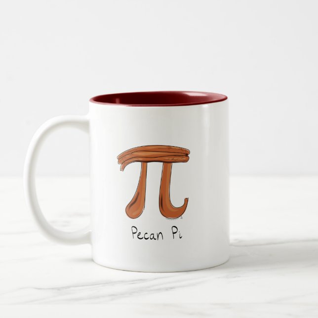 Caneca De Café Em Dois Tons Pecan Pi Cute Math Pi Day Coffee Mug (Esquerda)