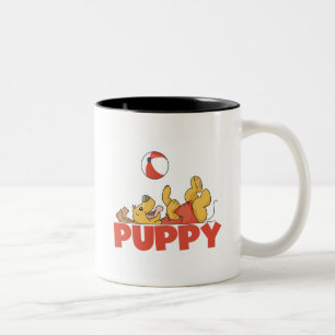 Caneca De Café Em Dois Tons Peças de Puppy Camisetas e presentes