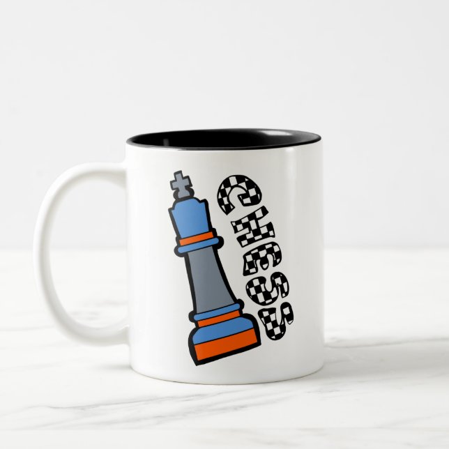Caneca De Café Em Dois Tons peças de xadrez (Esquerda)