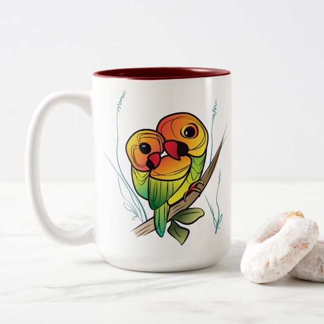 Caneca De Café Em Dois Tons Peças inseparáveis (Com Donut)