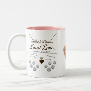 Caneca De Café Em Dois Tons Peças Silenciosas, Amor Louco - Gato Dourado de Lu
