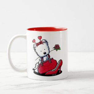 Caneca De Café Em Dois Tons Pedaços de Westie do Céu