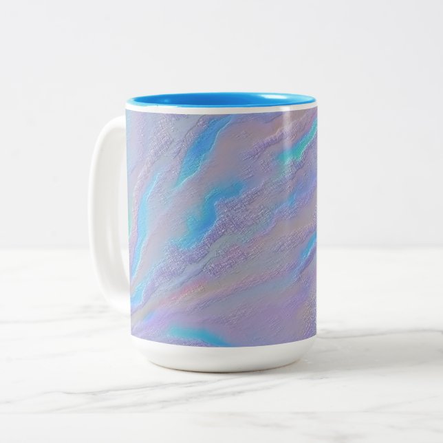 Caneca De Café Em Dois Tons Pedra Iridescente Mezmerizadora (Frente Esquerda)
