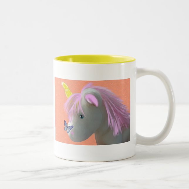 Caneca De Café Em Dois Tons Pedra lunar o unicórnio (Direita)