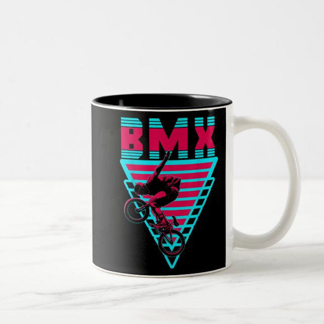 Caneca De Café Em Dois Tons Pedras de bicicleta estéticas BMX Freestyle (Direita)