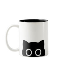 Peeking Black Cat Two-tone Mug
