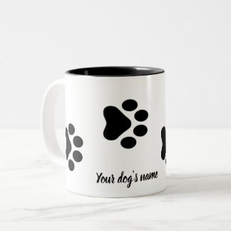 Caneca De Café Em Dois Tons Pegada de Cachorro