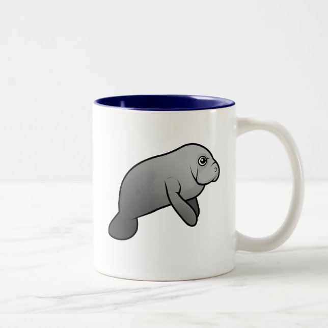 Caneca De Café Em Dois Tons Peixe-boi bonito (Direita)