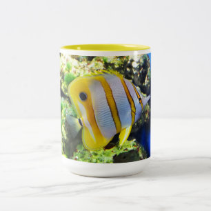 Caneca De Café Em Dois Tons Peixe-borboleta