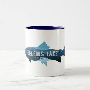 Caneca De Café Em Dois Tons Peixe do Lago Belews Carolina do Norte