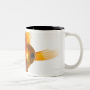 Caneca De Café Em Dois Tons Peixe dourado com olhos grandes 2
