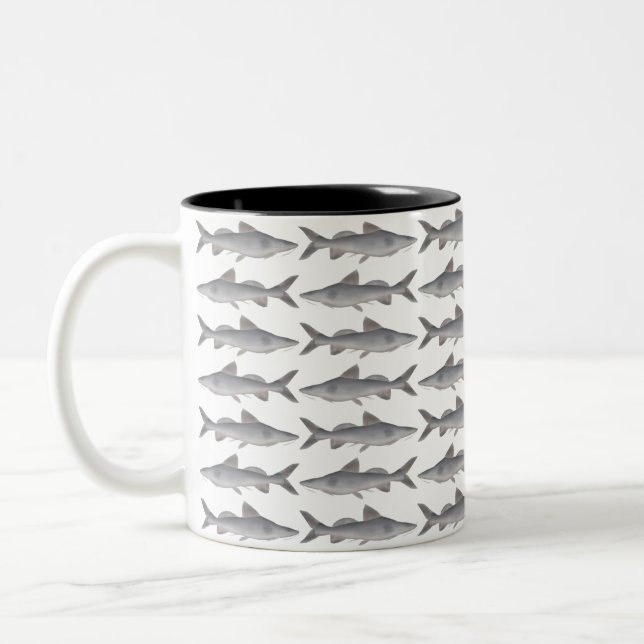 Caneca De Café Em Dois Tons Peixe-gato de whiskered longo (Esquerda)