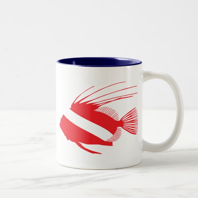 Caneca De Café Em Dois Tons Peixe Scuba Flag Mug (Direita)
