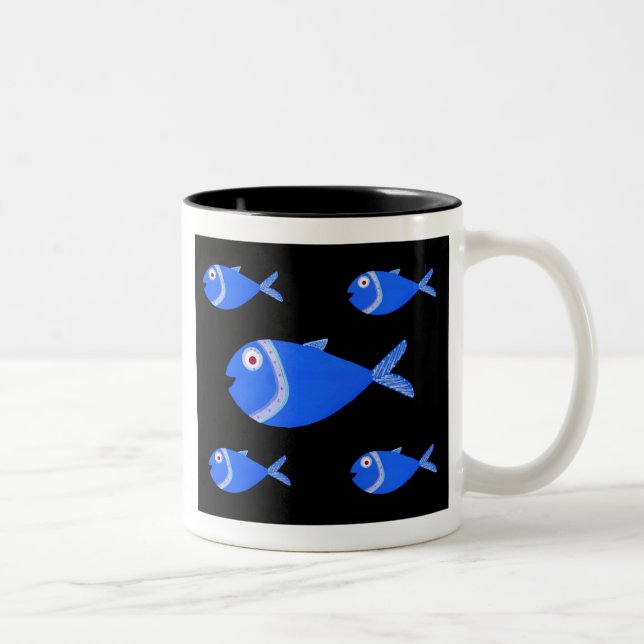 Caneca De Café Em Dois Tons Peixes da fritada (Direita)