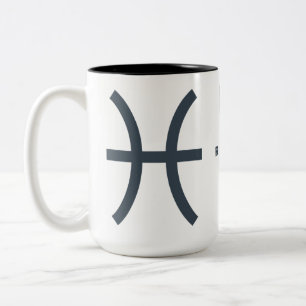 Caneca De Café Em Dois Tons Peixes de Sinal Zodiac/Nome Personalizado