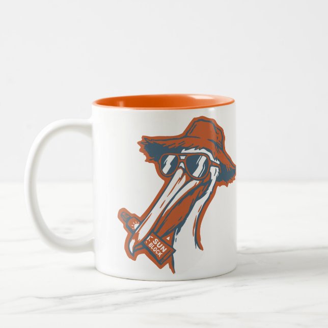 Caneca De Café Em Dois Tons Pelicano protegido do sol (Esquerda)