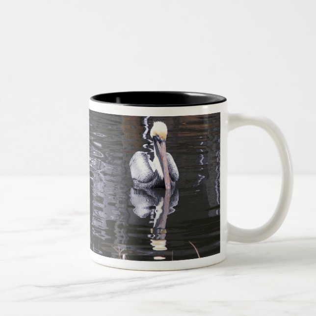 Caneca De Café Em Dois Tons Pelicano Refletindo (Direita)