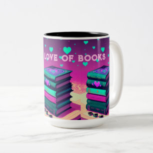 Caneca De Café Em Dois Tons Pelo Amor Dos Livros