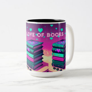 Caneca De Café Em Dois Tons Pelo Amor Dos Livros