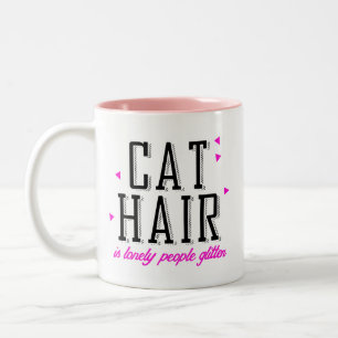 Caneca De Café Em Dois Tons Pelo de gato é brilho de pessoas solitárias