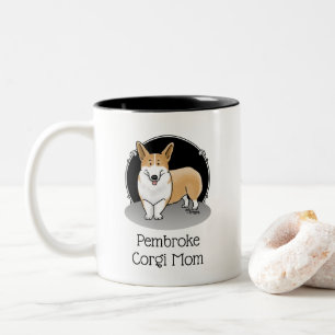 Caneca De Café Em Dois Tons Pembroke Welsh Corgi Mãe (vermelha 1) Cachorro Mãe