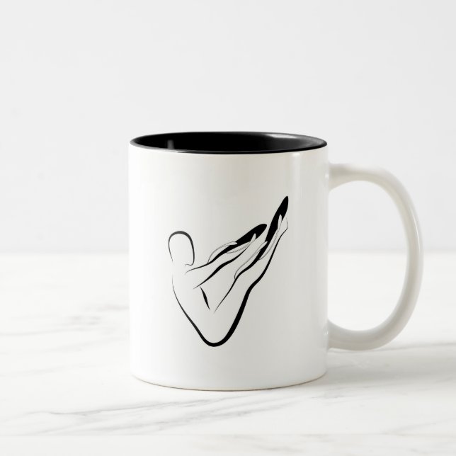 Caneca De Café Em Dois Tons Penas de pilates (Direita)