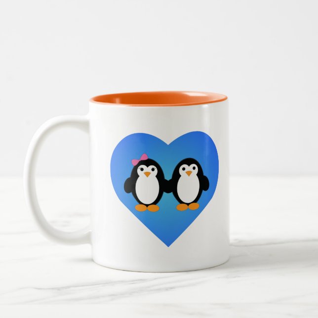 Caneca De Café Em Dois Tons Penguin Love (Esquerda)