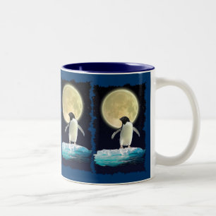 Caneca De Café Em Dois Tons PENGUIN MOON Wildlife Supporter Bebendo Mug