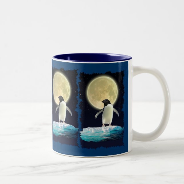 Caneca De Café Em Dois Tons PENGUIN MOON Wildlife Supporter Bebendo Mug (Direita)