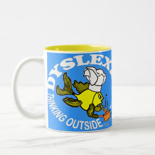Caneca De Café Em Dois Tons Pensamento Sparky dos peixes do cozinheiro chefe
