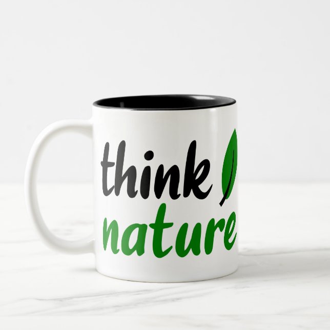 Caneca De Café Em Dois Tons pensar a natureza (Esquerda)