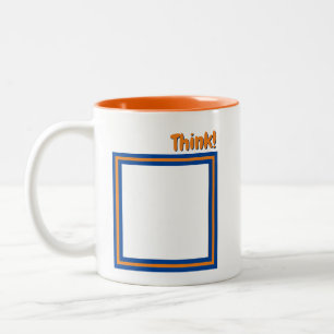 Caneca De Café Em Dois Tons Pense! Fora da caixa (personalizável)