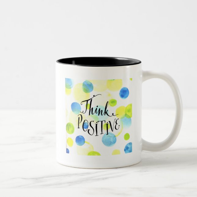 Caneca De Café Em Dois Tons Pense positivo (Direita)