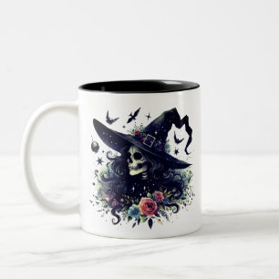 Caneca De Café Em Dois Tons Pentagram Forest Witch Gothic
