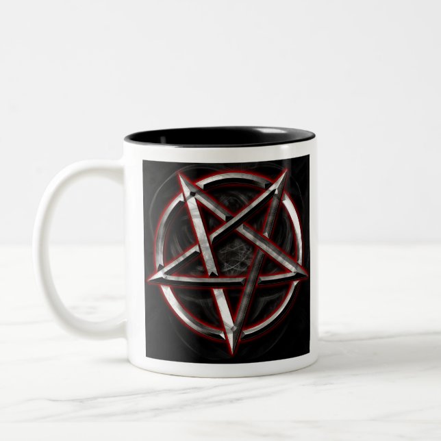 Caneca De Café Em Dois Tons Pentagram invertido (Esquerda)