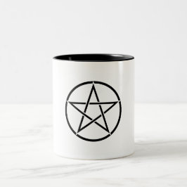 Caneca De Café Em Dois Tons Pentagrama do Wiccan