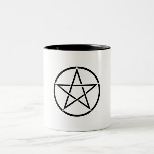 Caneca De Café Em Dois Tons Pentagrama do Wiccan